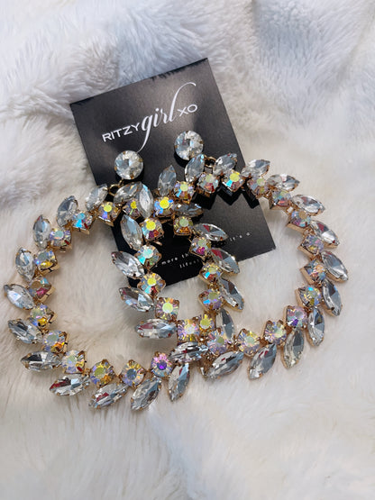 Crystal Hoops Xl
