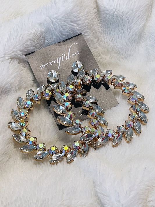 Crystal Hoops Xl